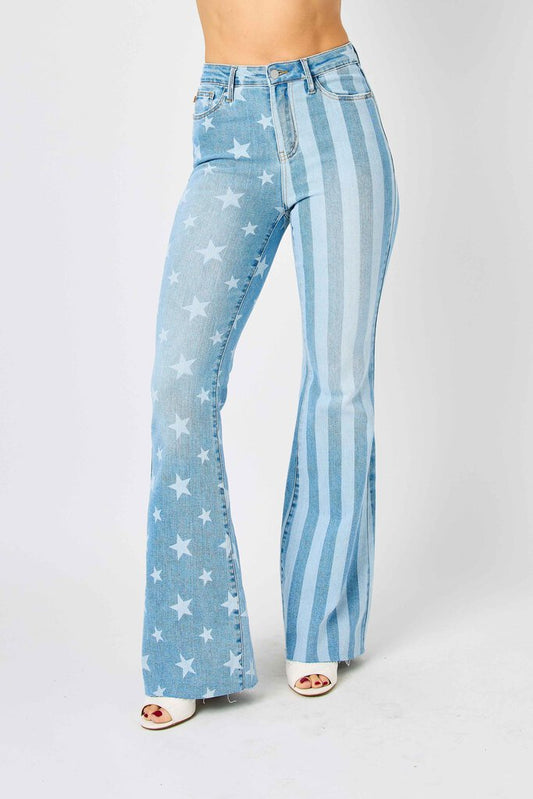 HW Stars&Stripes Bleach Flare Judy Blue Jeans