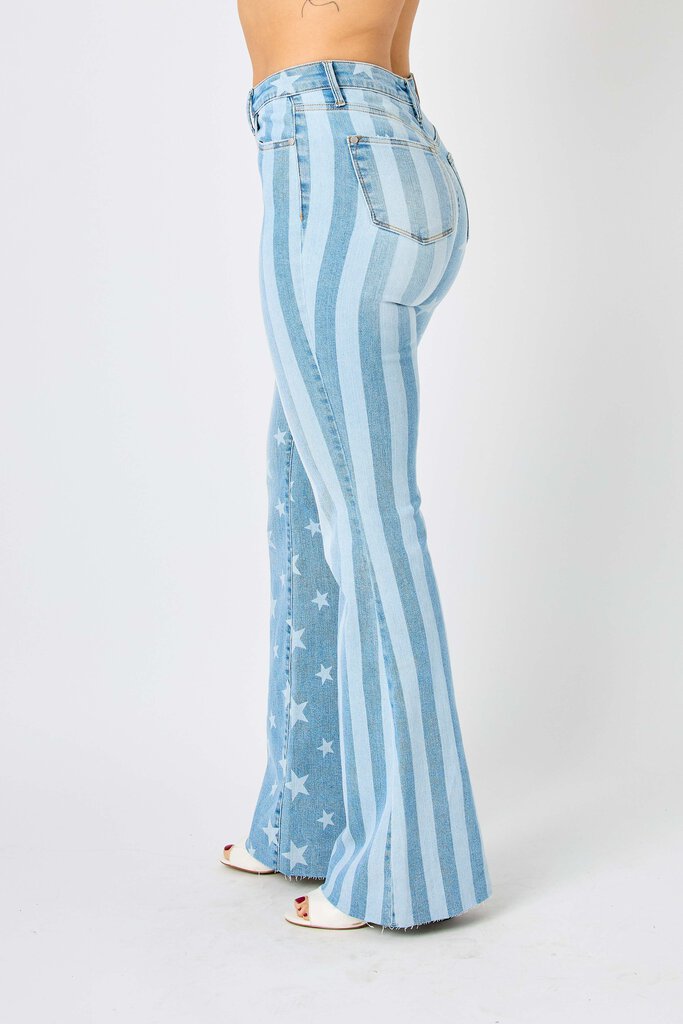 HW Stars&Stripes Bleach Flare Judy Blue Jeans