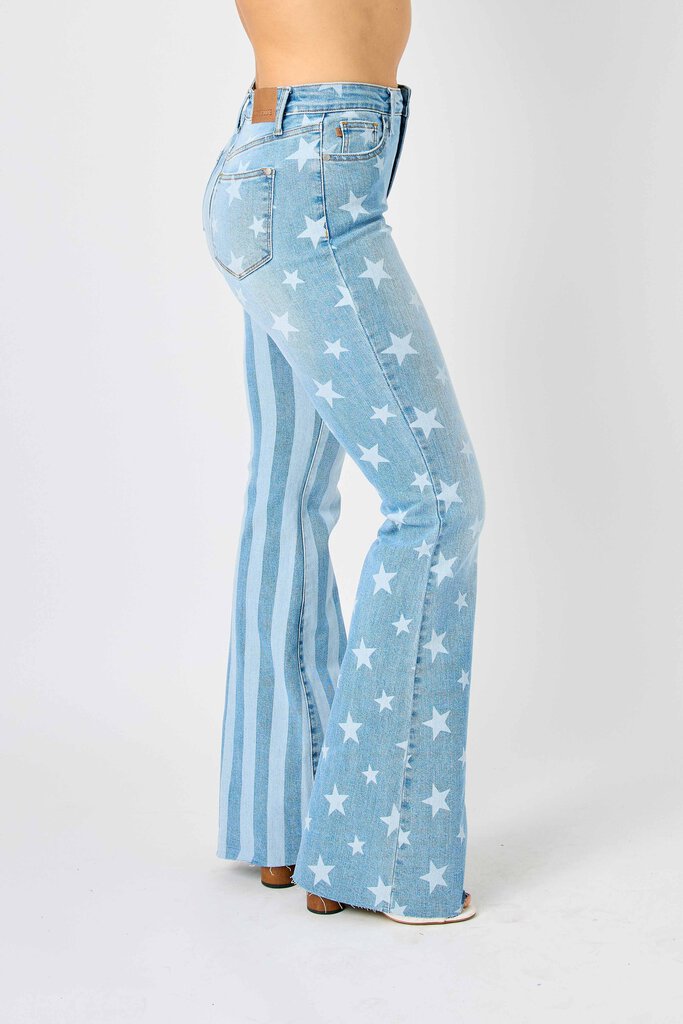 HW Stars&Stripes Bleach Flare Judy Blue Jeans