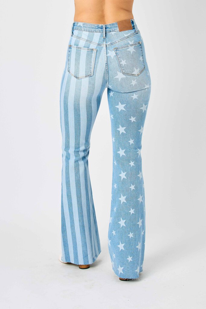 HW Stars&Stripes Bleach Flare Judy Blue Jeans