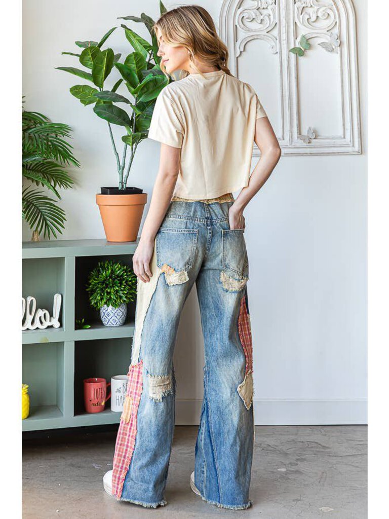 straight legged patch pants